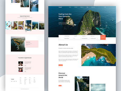 Travel Landing Page Exploration branding design dribbble dribbble ball ecommerce icon logo travel typography ui ux web website