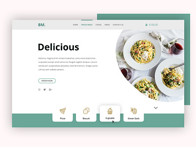 Restaurant Header Concept explore food header italy manipulation menu minimalism mobile page product restaurant