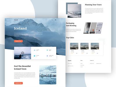 Travel Landing Page booking booking form clean color destination flight landing page layout minimal template travel travelblog trending typography ui ux vacation webdesign website