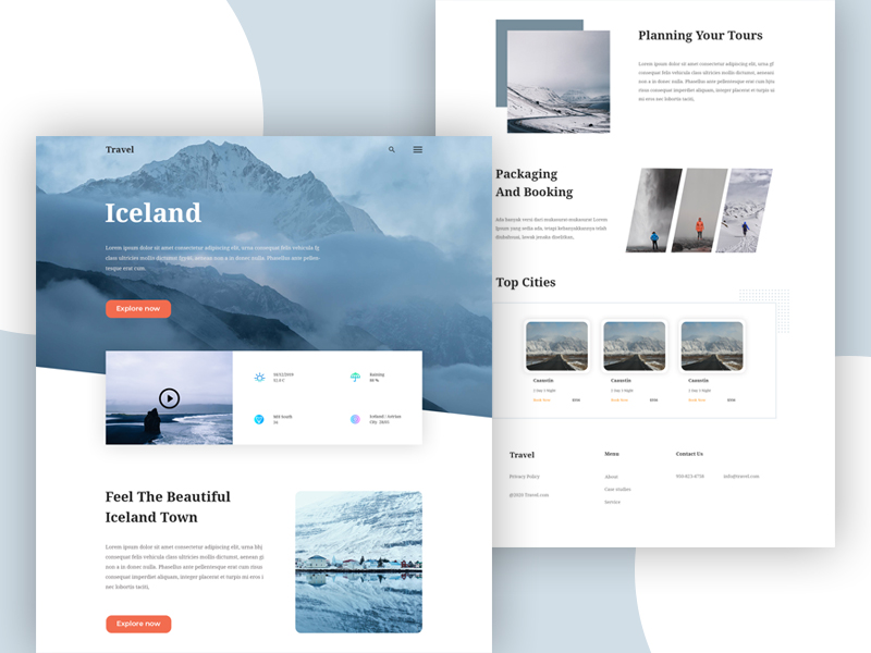 Travel Landing Page by Ashraful Haque on Dribbble