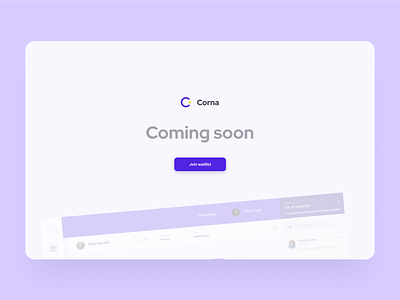 Corna - Coming soon page app call to action chat coming soon comingsoon hero header landing page minimal ui design ux design web website website concept