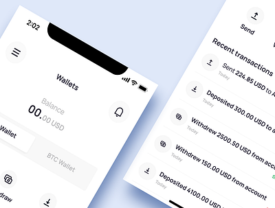 Crypto Wallet balance crypto cryptocurrencies cryptowallet finance ios money transaction ui wallet