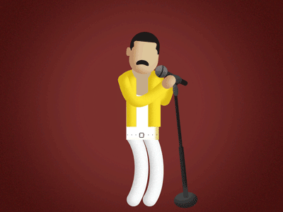 Freddie Mercury Gif after affects animation gif illustration illustrator vector art