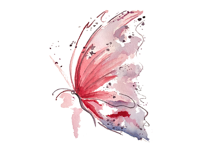 Butterfly art illustration print watercolor