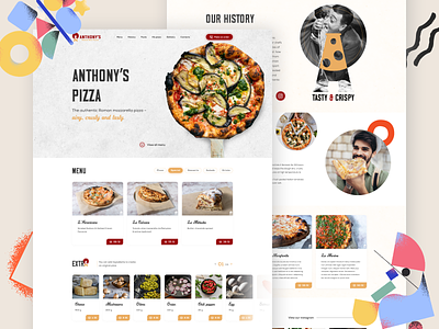 Pizzeria Landing Page design illustration landing landing page logo pizza pizzeria typography ui ux webdesign