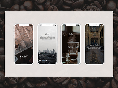 Derive Coffee adobe cafe coffee coffee bean coffee cup coffeeshop derive journey mobile mobile design mobile ui