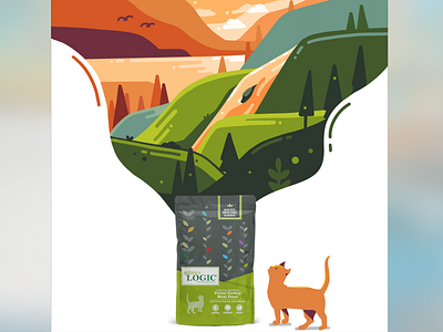 Nature's Logic branding cat design environment flat graphic graphicdesign illustration illustration art nature product vector