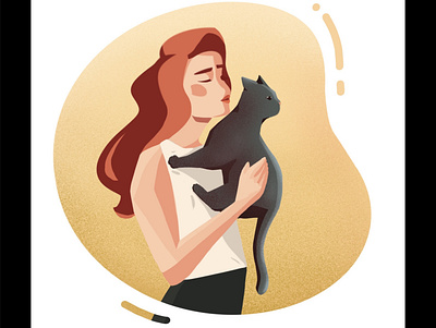 Hugs and Kisses beautiful cat design flat graphic graphicdesign hug illustration illustration art kiss love vector woman xoxo