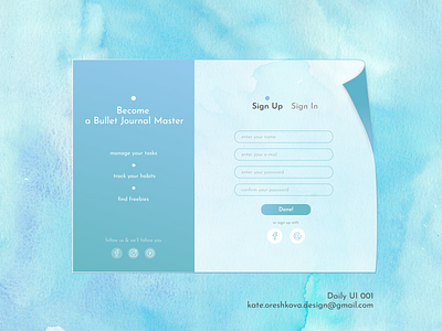 Sign Up Form / Daily UI #001 daily 100 challenge daily ui daily ui 001 ui user interface web