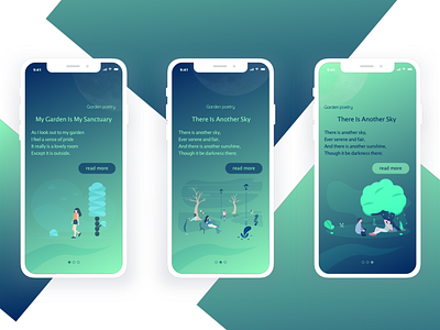 Garden Poetry Onboarding app boarding design garden ios on onboarding onboarding screen poetry sketch ui ui ux designer uiux uxui