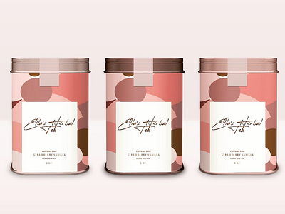 Tea Tins graphic design package design packaging pink pretty simple