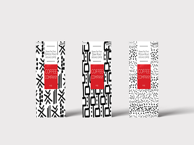 Coffee Bags w/Original Abstract Prints graphic design illustration original artwork packaging product design