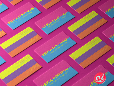 Color Block Business Cards branding brights business cards graphic design print design