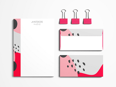 JH Interiors Stationery Mockup adobe indesign graphic design illustration package design packaging print design