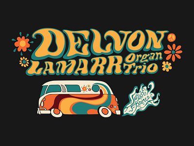 T-shirt graphic for Delvon Lamarr Organ Trio tour