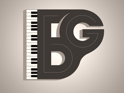 Piano Logo for musician Brady Goss illustrator logo music musician piano rock and roll vector
