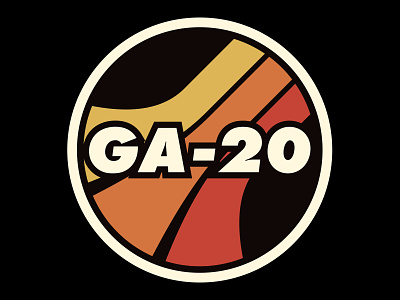 GA-20 band logo 70s badge badges band blues design merch music retro typography vector vintage