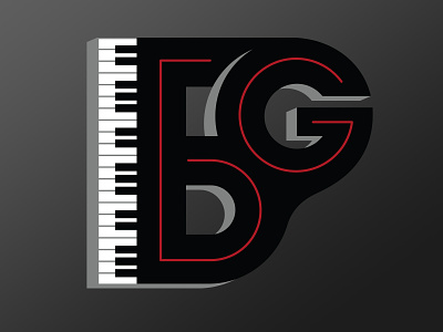 Piano logo for Brady Goss - color variation branding design icon illustration logo music music art musician musicians piano rock and roll vector