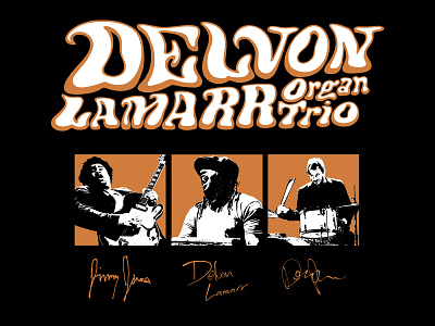 Merch design for Delvon Lamarr Organ Trio band