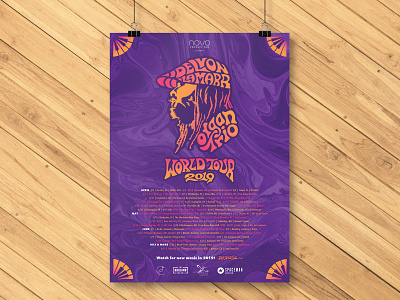 Full poster design for Delvon Lamarr Organ Trio 2019 World Tour