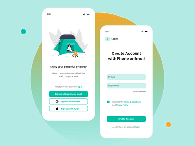 DailyUI-001 Sign up page-Camping APP app dailyui design ui