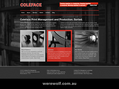 Coleface Print – WordPress Website Design.