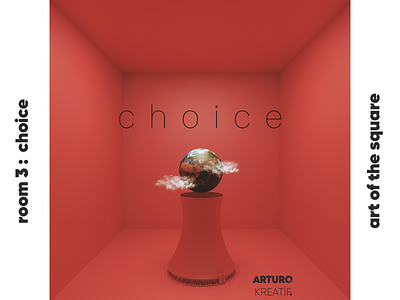 room 3 : choice // art of the square 3d animation artdirection artdirector cinema 4d design illustraiton illustration photoshop red sequence square squares ui ux vector vray