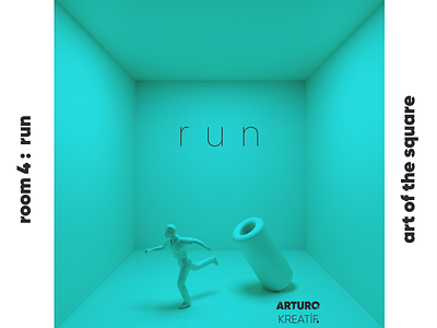 room 4 : run // art of the square 3d animation artdirection artdirector branding cinema 4d design flat illustraiton illustration logo photoshop sequence square squares ux vector vray