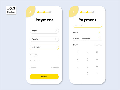 Daily UI 002 - Credit Card Checkout Mobile Design app checkout dailyui design mobile payment ui