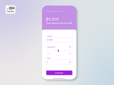 Daily UI 004 - Calculator Web Design calculator dailyui design mobile ui web