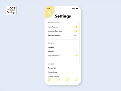 Daily UI 007 - Settings Mobile Design app dailyui design mobile setting settings ui web