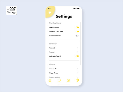 Daily UI 007 - Settings Mobile Design