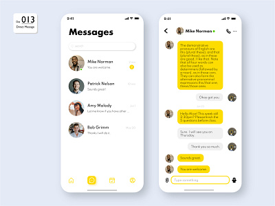 Daily UI 013 - Direct Message Mobile Design