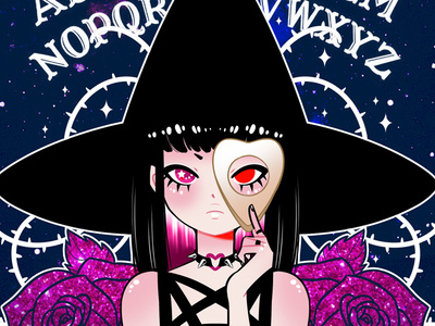 Ouija Witch character design characterdesign clipstudio cute femenine illustration manga tarot typography wacom cintiq witch
