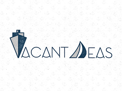 Vacant Seas ~ Overnight Boat Rentals branding illustration logo typography
