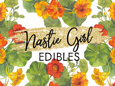 Nastie Girl Edibles - Edible Flowers and Micro herbs branding design logo typography