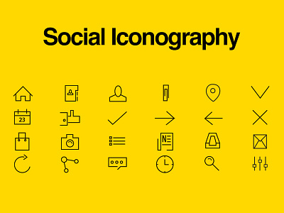 Social Icons beautiful clean flat icons minmalistic social