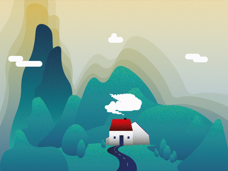 Dream House after effects animation house illustration smoke