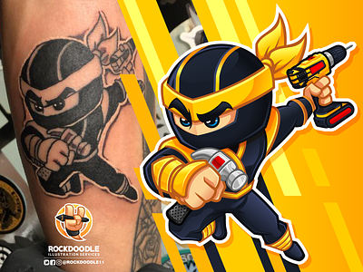 Mr. Handyman NYC Tattoo cartoon character logo mascot mascotdesign ninja rockdoodle tattoo vector