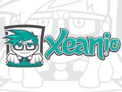 Xeanio blog character cartoon design geek logo mascot nerd rockdoodle vector web