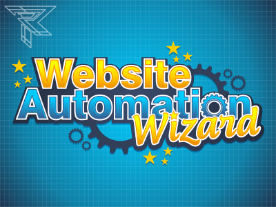 Website Automation Wizard automation cartoon design logo rockdoodle vector website wizard