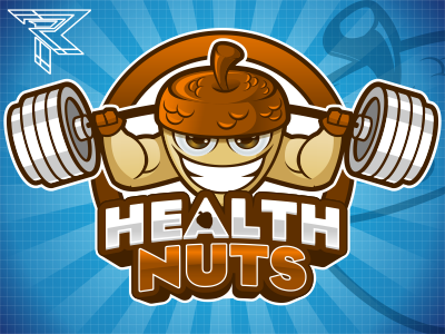 Health Nuts cartoon logo rockdoodle vector web