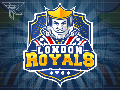 London Royals cartoon logo rockdoodle vector web