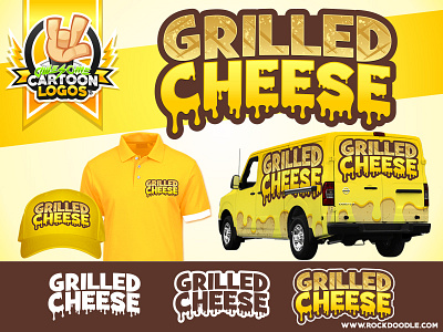 Grilled Cheese cartoon logo rockdoodle vector web