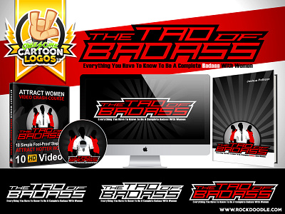 Taoofbadass cartoon logo rockdoodle vector web