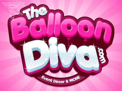 The Balloon Diva cartoon logo rockdoodle vector web
