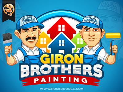 Giron Brothers branding caricature cartoon character design illustration logo rockdoodle vector web