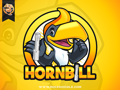 Hornbill avatar bird branding caricature cartoon character design illustration logo mascot rockdoodle typography vector web