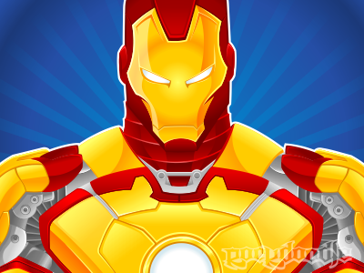 iRONMAN cartoon character design iron man mascot rockdoodle