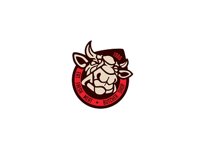 Efmbs butcher cow design logo meat vector